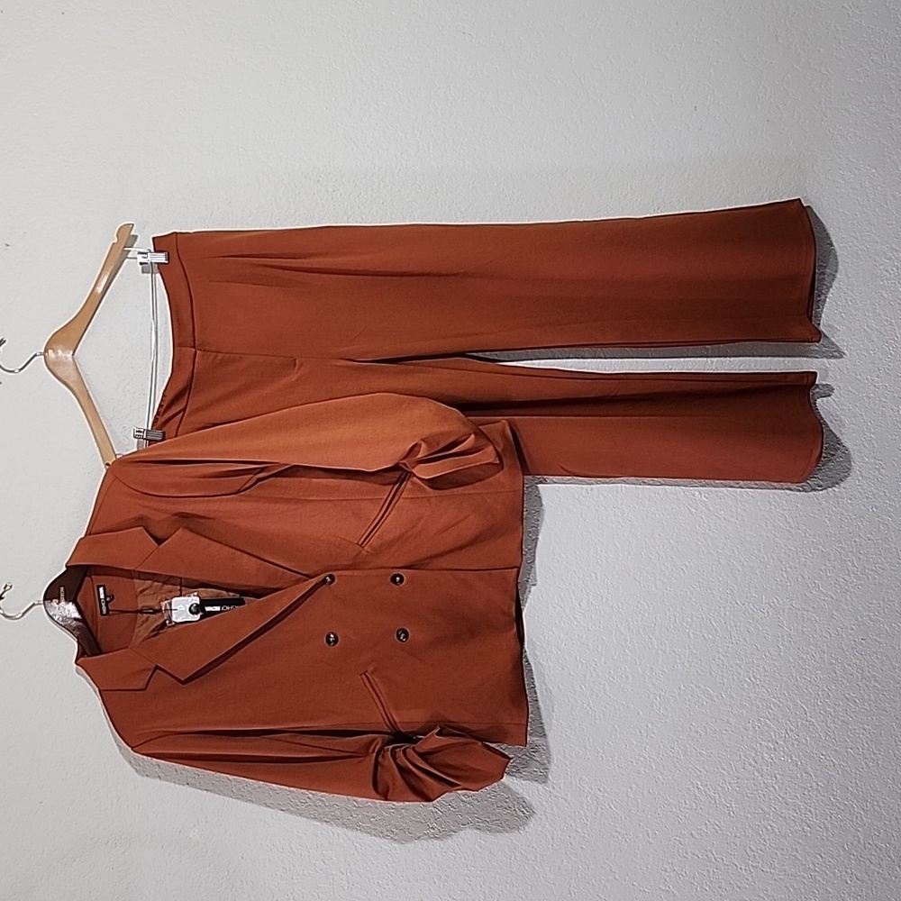 NWT Fashion Nova Cognac Blazer & Pant Suit Sz. XL